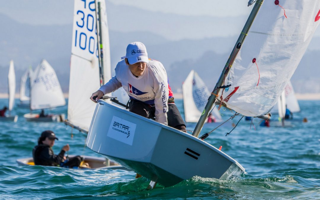 Pablo Rodríguez de Rodeira,  en cabeza del gallego de Optimist